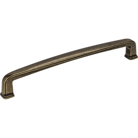 Jeffrey Alexander 160 mm Center-to-Center Lightly Distressed Antique Brass Square Milan 1 Cabinet Pull 1092-160AEM